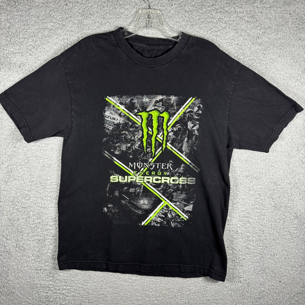 Monster Energy Supercross 2015 Tour T-Shirt Mens Black Graphic Racing Tee
